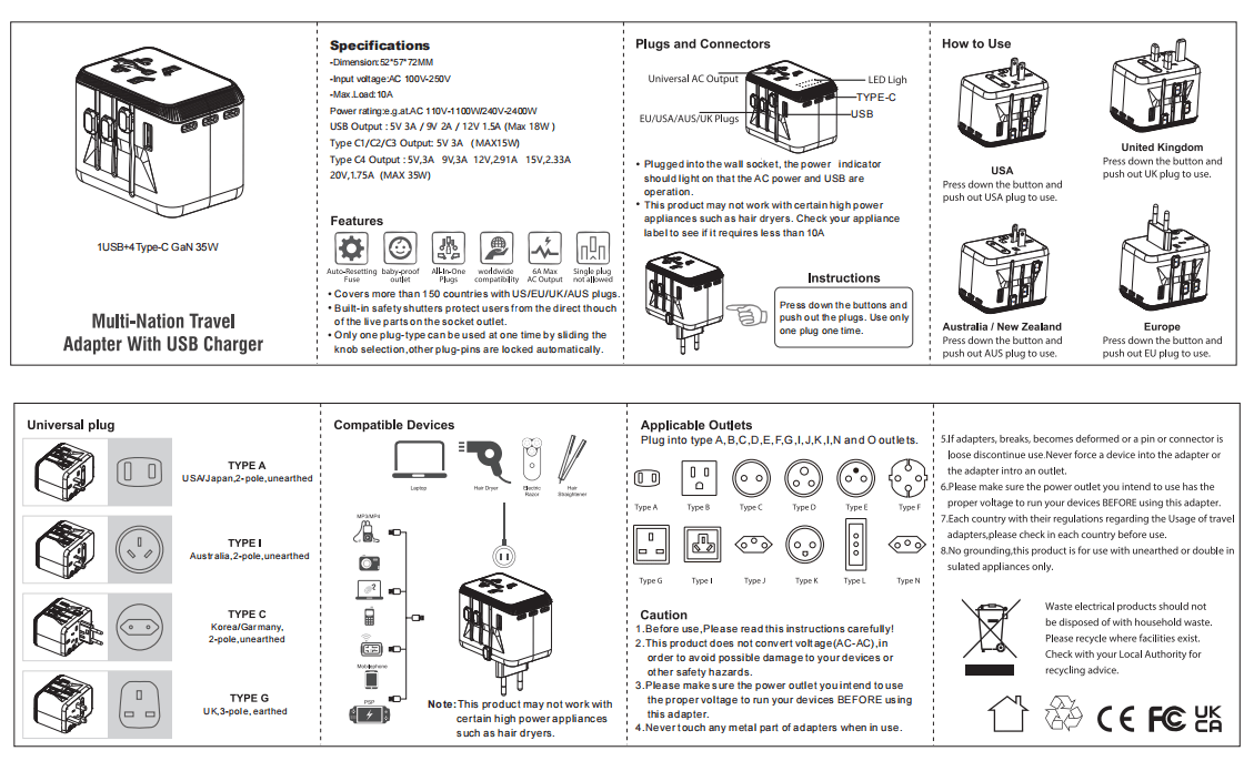 seyahat adaptör fişi